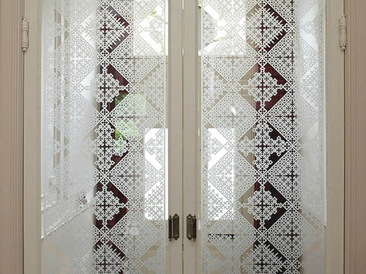 raamfolie patroon/schutspatroon op vestibuledeuren