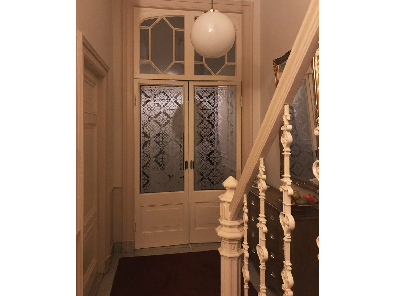 raamfolie patroon/schutspatroon op vestibuledeuren