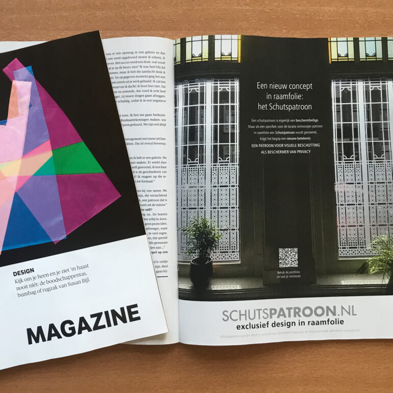 Raamfolie patroon voor woonkamer in Design Special van NRC Magazine
