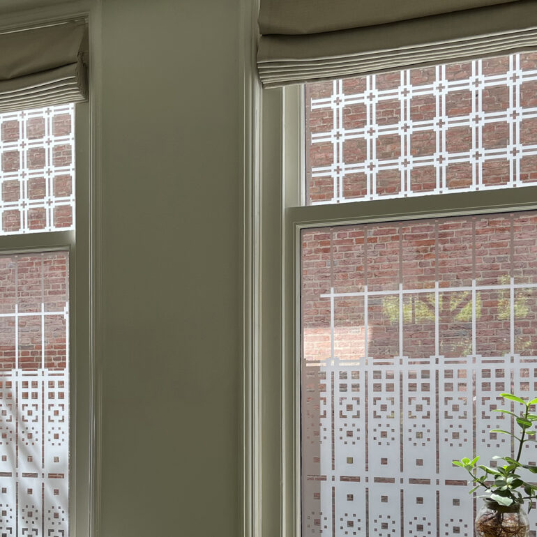 Anti-inkijk folie met patroon voor woonkamer